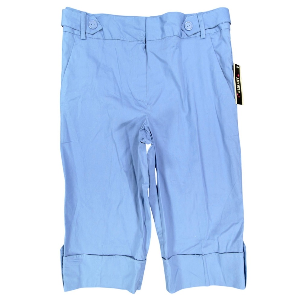 Amy Byer Y2K Capri Pants Girls 16 Blue Cotton Blend NWT Deadstock